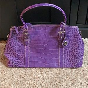 Dooney & Bourke Croco leather satchel purple croc